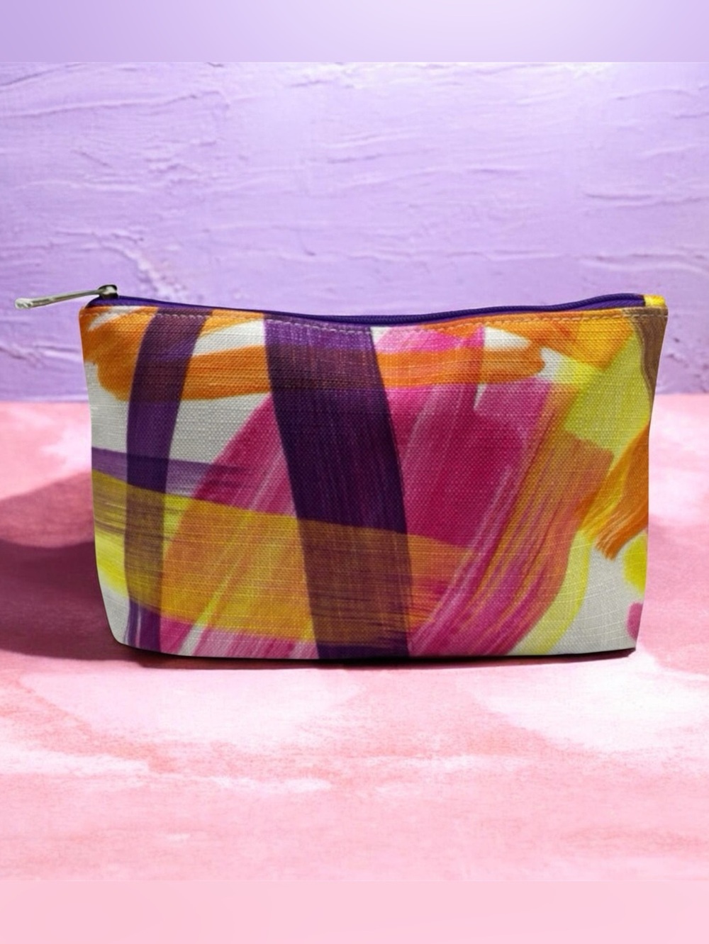 Woman’s make up Clinique Yellow Print Cosmetic BAGS